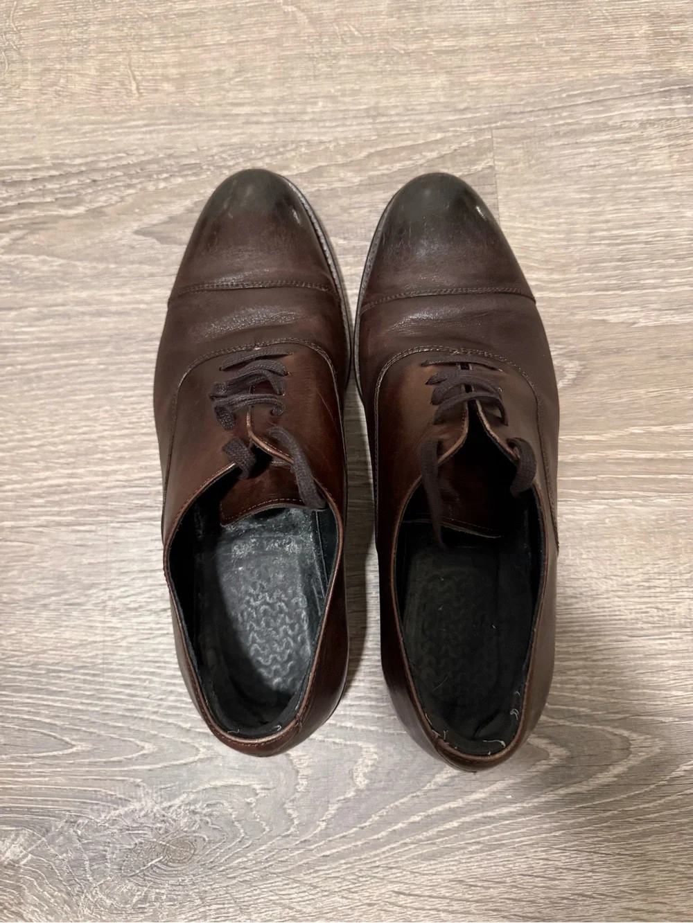 Thursday Boot Company Men's Dark Brown Leather Cap-Toe Oxfords